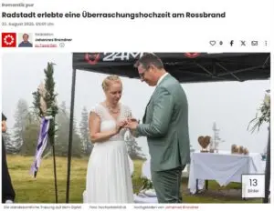 Hochzeitsfotograf Schwaz, natürliche Hochzeitsfotos, Zeitungsbericht Bezirksblatt